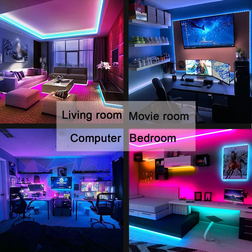 Tape Bluetooth USB LED Strip Light 5V USB RGB Lights Flexible LED Lamp Tape Ribbon RGB Self-adhesive TV Desktop