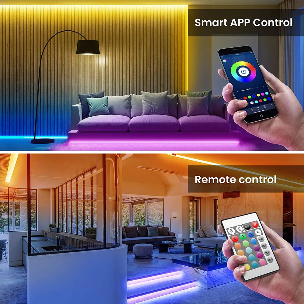 Tape Bluetooth USB LED Strip Light 5V USB RGB Lights Flexible LED Lamp Tape Ribbon RGB Self-adhesive TV Desktop