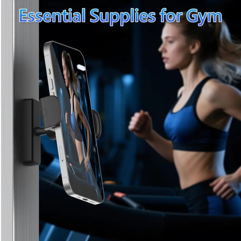 Magnetic Phone Holder for Gym - 360° Adjustable, Strong Portable Magnet Phone Mount for Workout Recording, Fitness Essentials