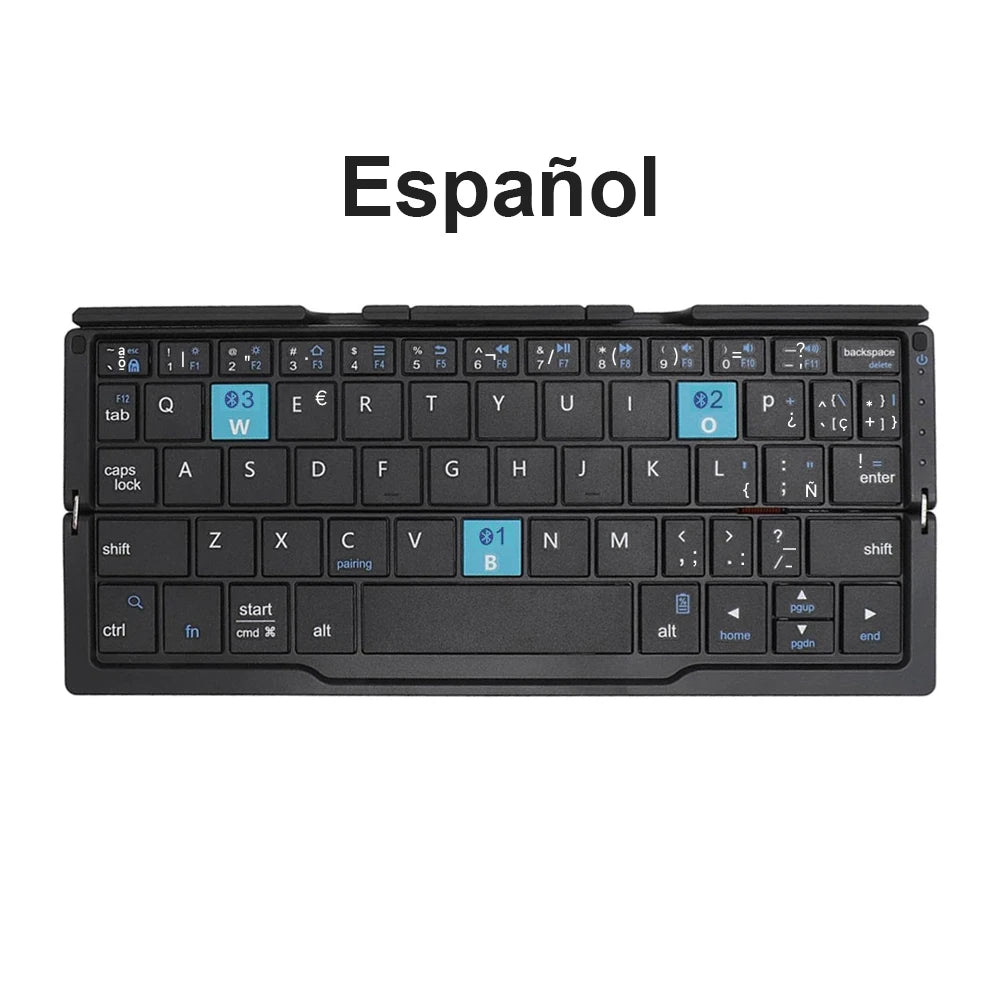 Mini Wireless Foldable Keyboard Supports 3 Devices With Stand Charging Wireless Bluetooth Keyboard Multilingual Ipad Keyboard