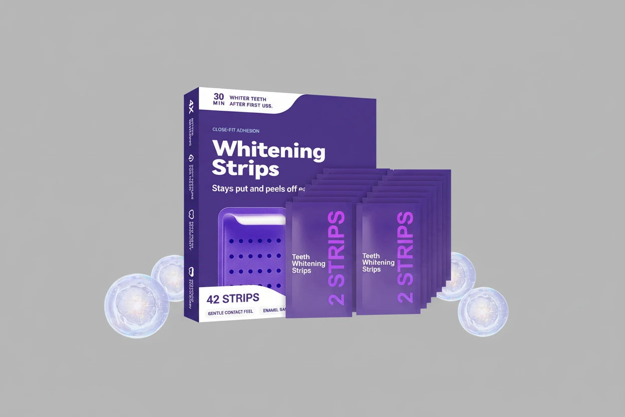 Purple Teeth Whitening Strips Improve Dental Yellowing Oral Cleaning Gel Teeth Bright Stain for Lasting Bright Smile