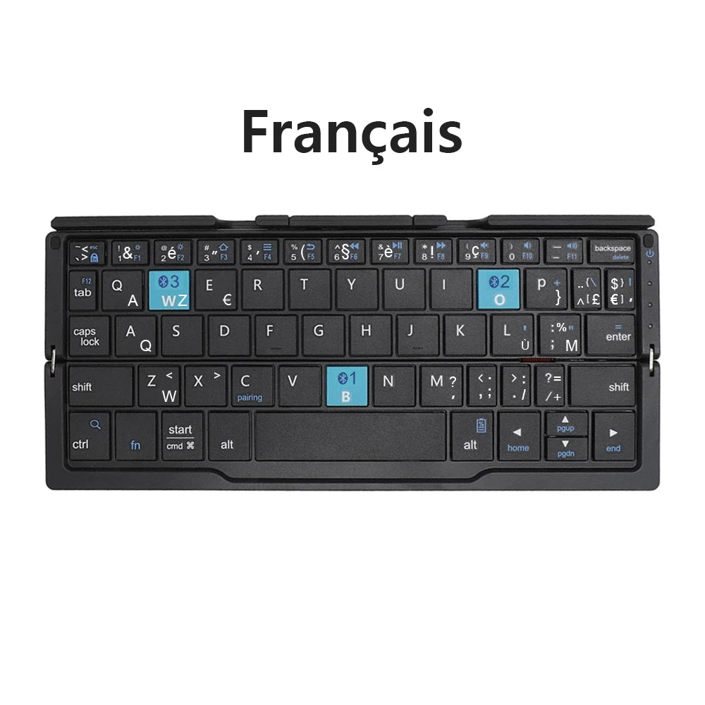 Mini Wireless Foldable Keyboard Supports 3 Devices With Stand Charging Wireless Bluetooth Keyboard Multilingual Ipad Keyboard