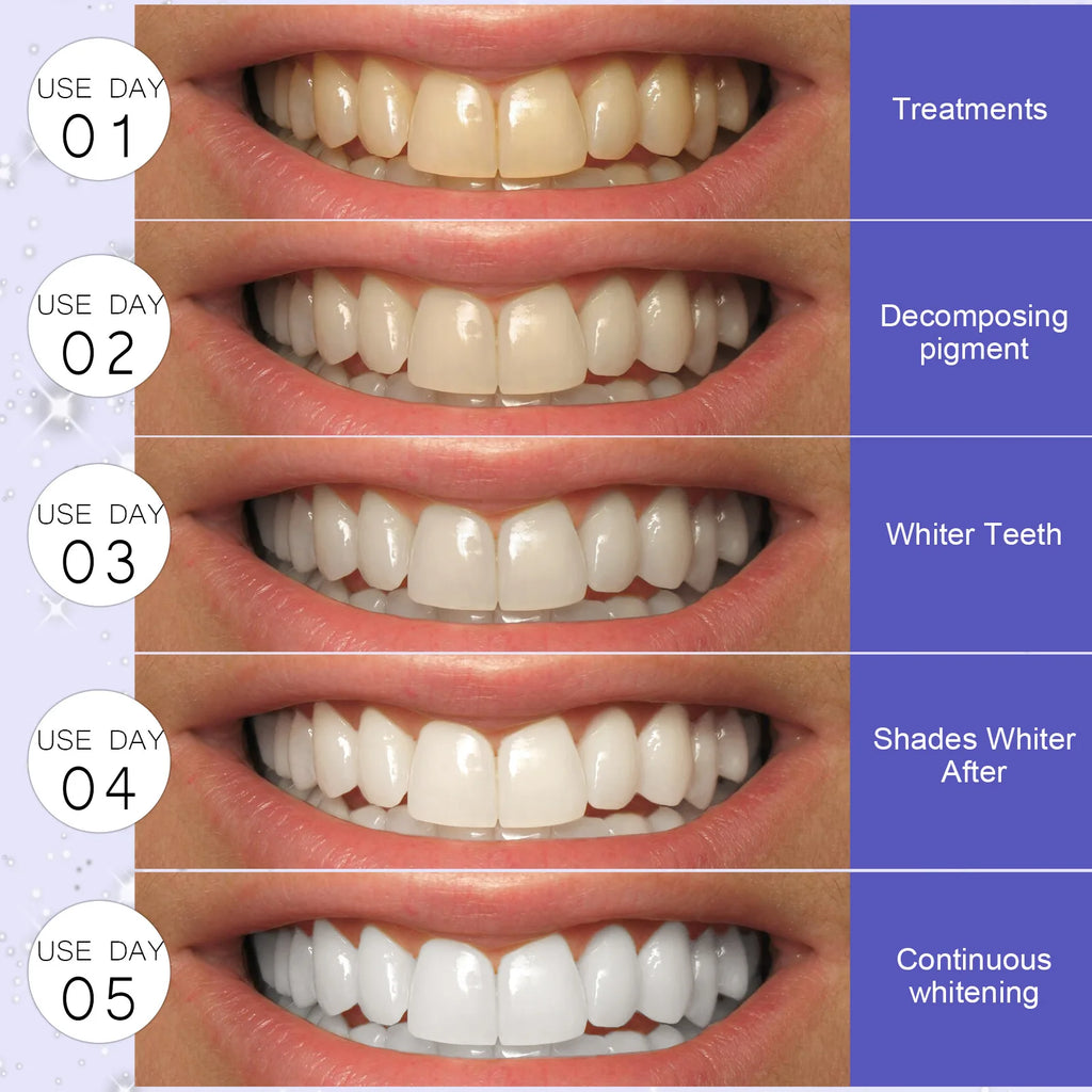 5D Teeth Whitening Strips Gel Remove Plaque Stains Cleaning Oral Hygiene Bleaching Dental Tools Fresh Breath Brighten Tooth Care
