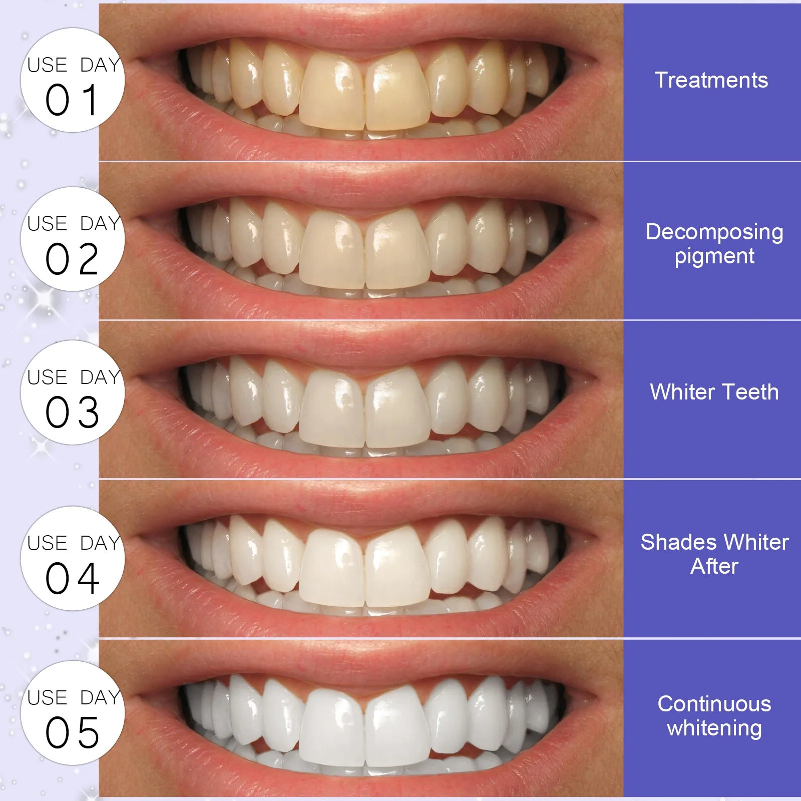 5D Teeth Whitening Strips Gel Remove Plaque Stains Cleaning Oral Hygiene Bleaching Dental Tools Fresh Breath Brighten Tooth Care