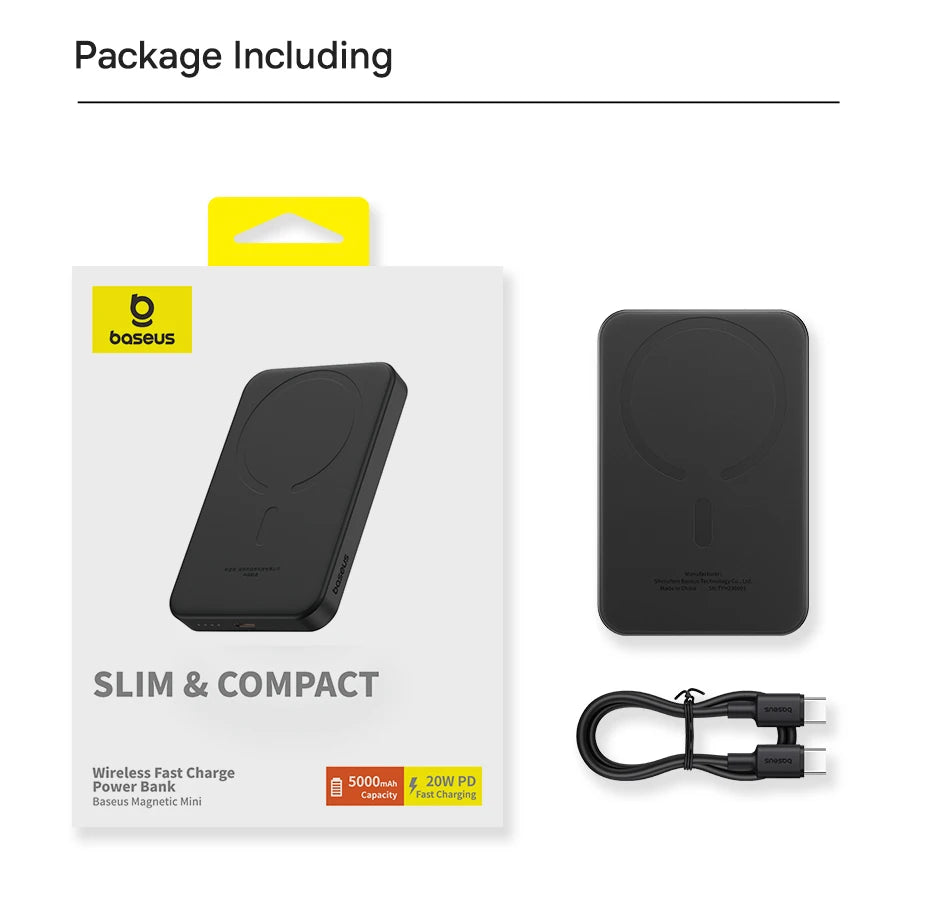 Baseus Magnetic Power Bank Wireless External Battery For Magsafe Powerbank Portable Charger For iphone 15 14 13 12 Mini Pro Max