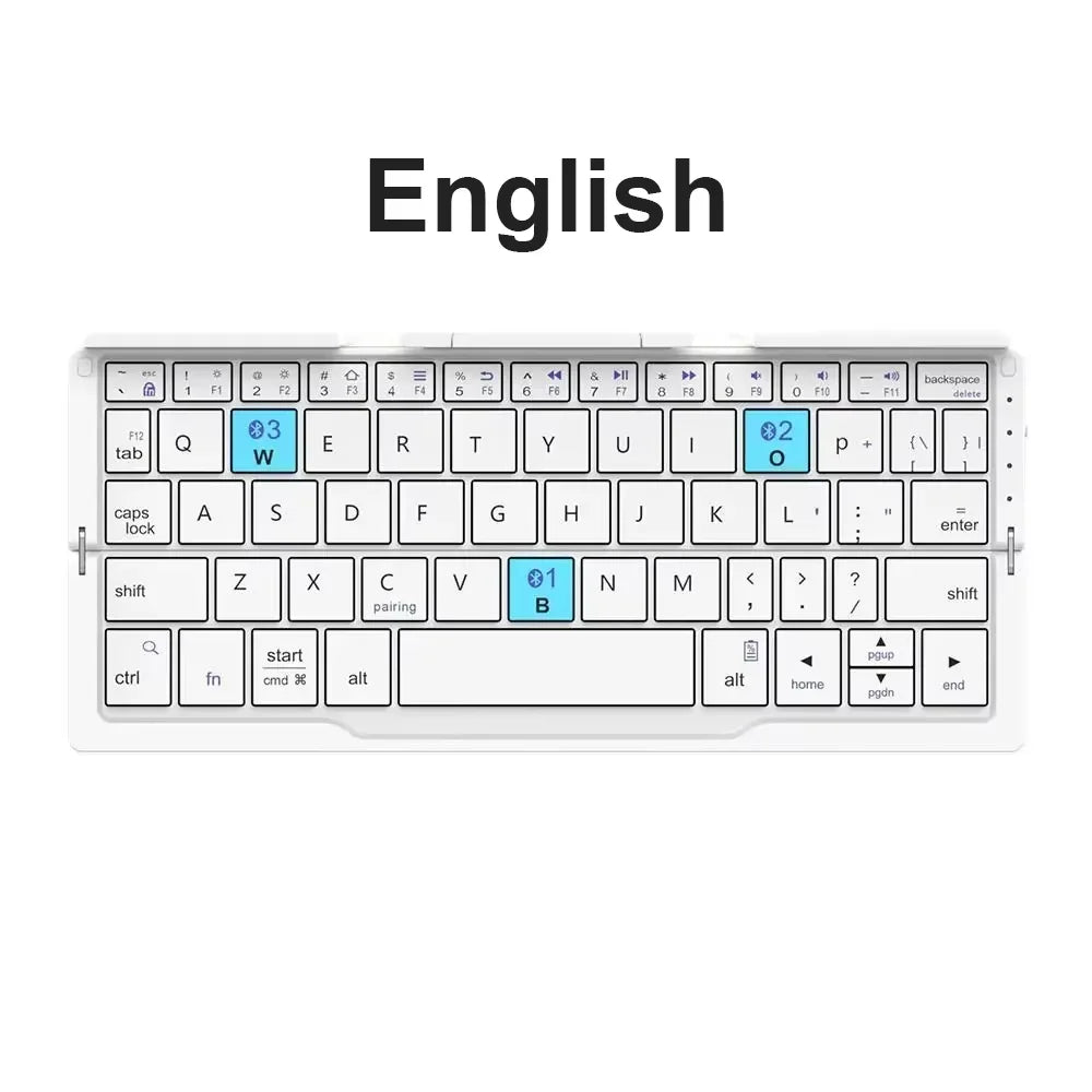 Mini Wireless Foldable Keyboard Supports 3 Devices With Stand Charging Wireless Bluetooth Keyboard Multilingual Ipad Keyboard