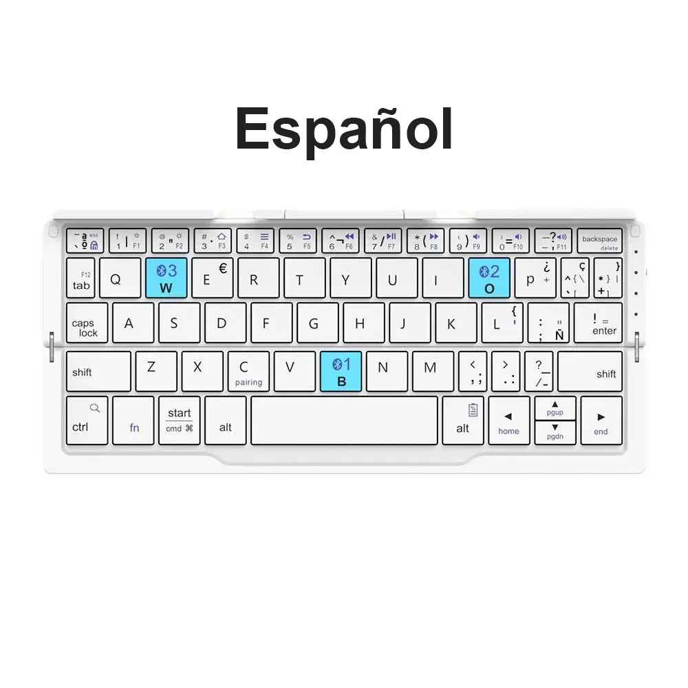 Mini Wireless Foldable Keyboard Supports 3 Devices With Stand Charging Wireless Bluetooth Keyboard Multilingual Ipad Keyboard