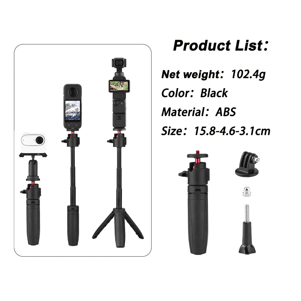 Selfie Stick Tripod For DJI Action 5 Pro 4/Osmo 360/Pocket 3/Insta360 Ace Pro 2,Camera Live Streaming Photography Accessories