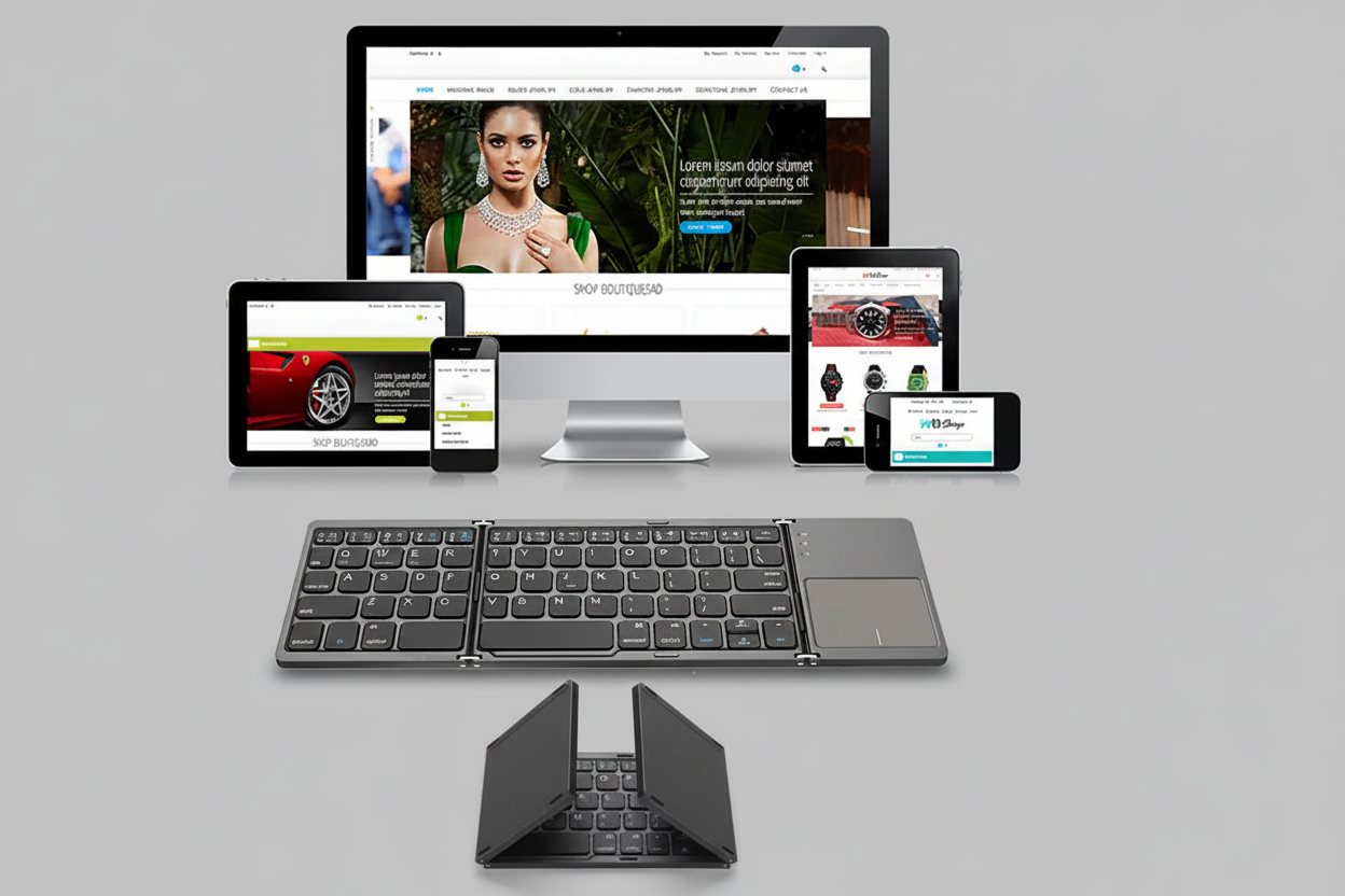 Portable Foldable Folding Keyboard Mini Wireless Bluetooth Keyboard Touchpad Keyboard for Windows Android IOS Tablet ipad Phone