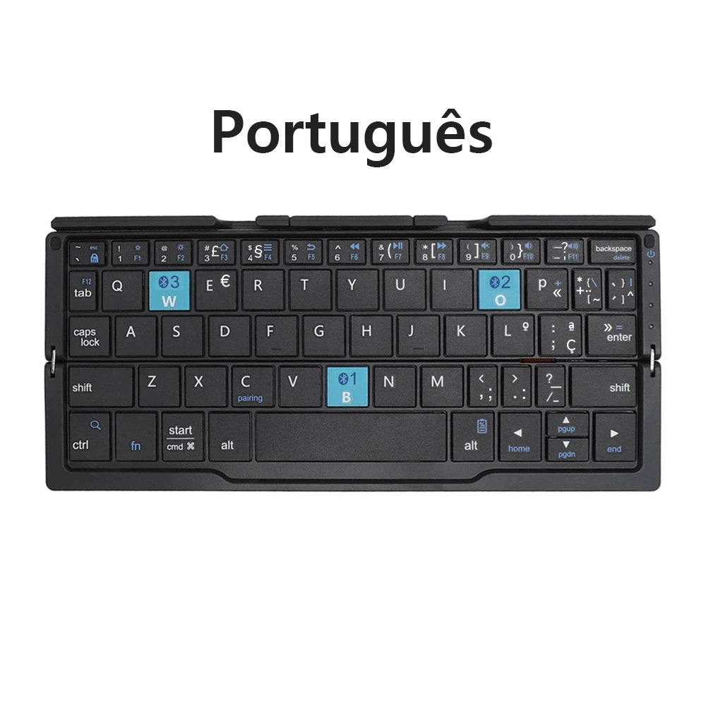 Mini Wireless Foldable Keyboard Supports 3 Devices With Stand Charging Wireless Bluetooth Keyboard Multilingual Ipad Keyboard