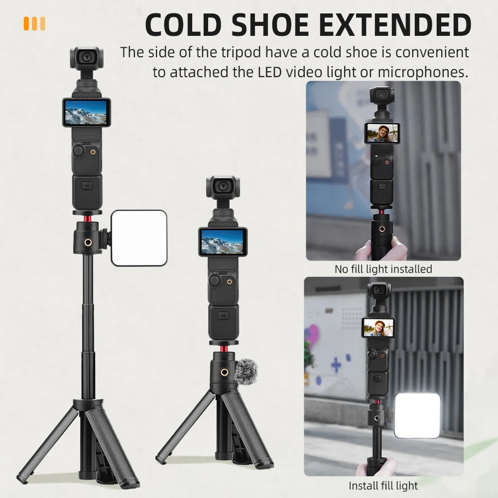 Selfie Stick Tripod For DJI Action 5 Pro 4/Osmo 360/Pocket 3/Insta360 Ace Pro 2,Camera Live Streaming Photography Accessories