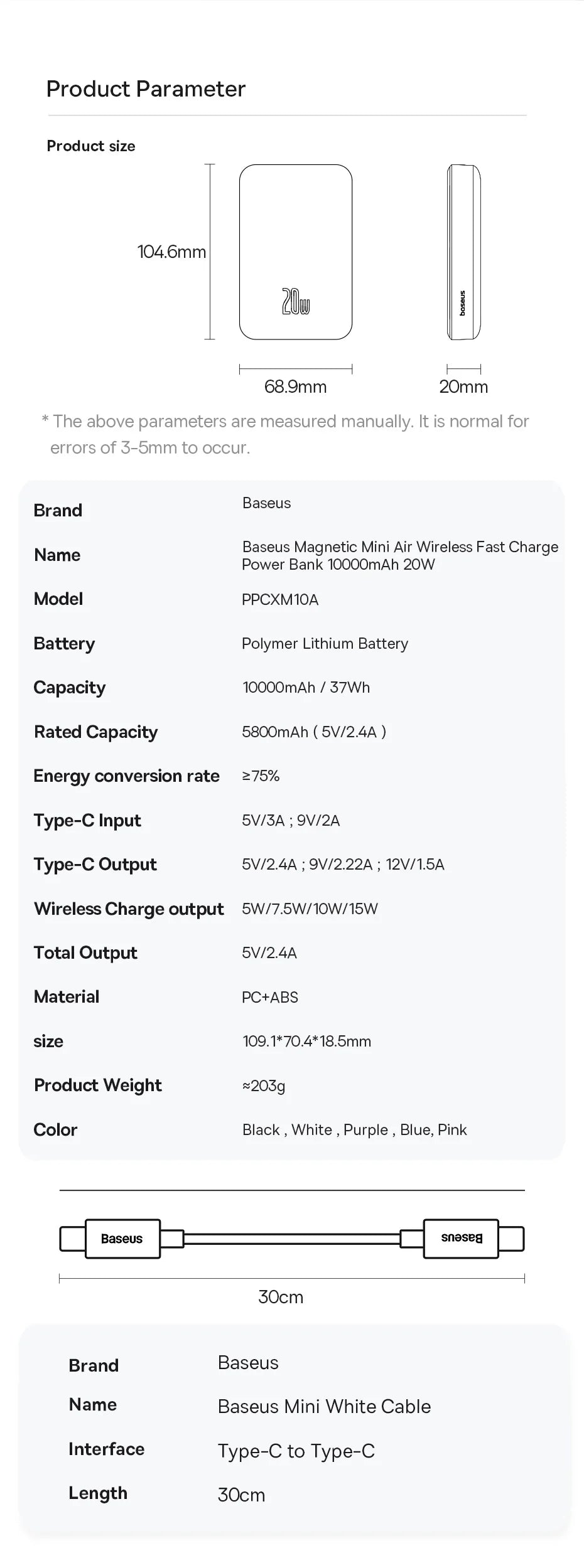 Baseus Magnetic Power Bank Wireless External Battery For Magsafe Powerbank Portable Charger For iphone 15 14 13 12 Mini Pro Max