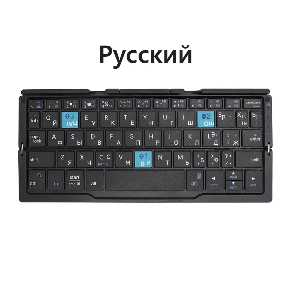 Mini Wireless Foldable Keyboard Supports 3 Devices With Stand Charging Wireless Bluetooth Keyboard Multilingual Ipad Keyboard
