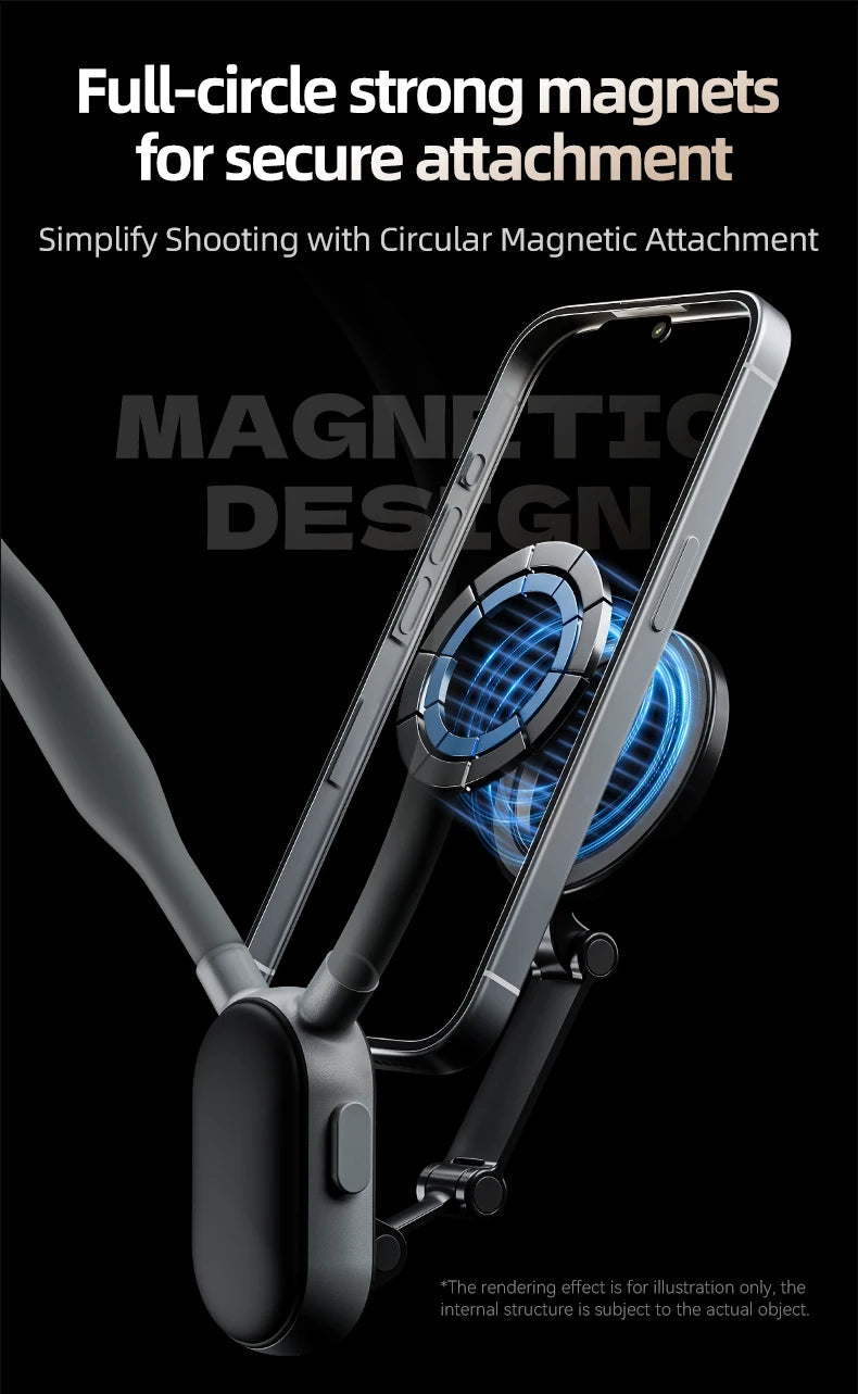 TELESIN Magnetic Neck Mount for Phones Neck Cell Phone POV Mount Phone Neck Holder Chest Stand Strap for iPhone Android Phones