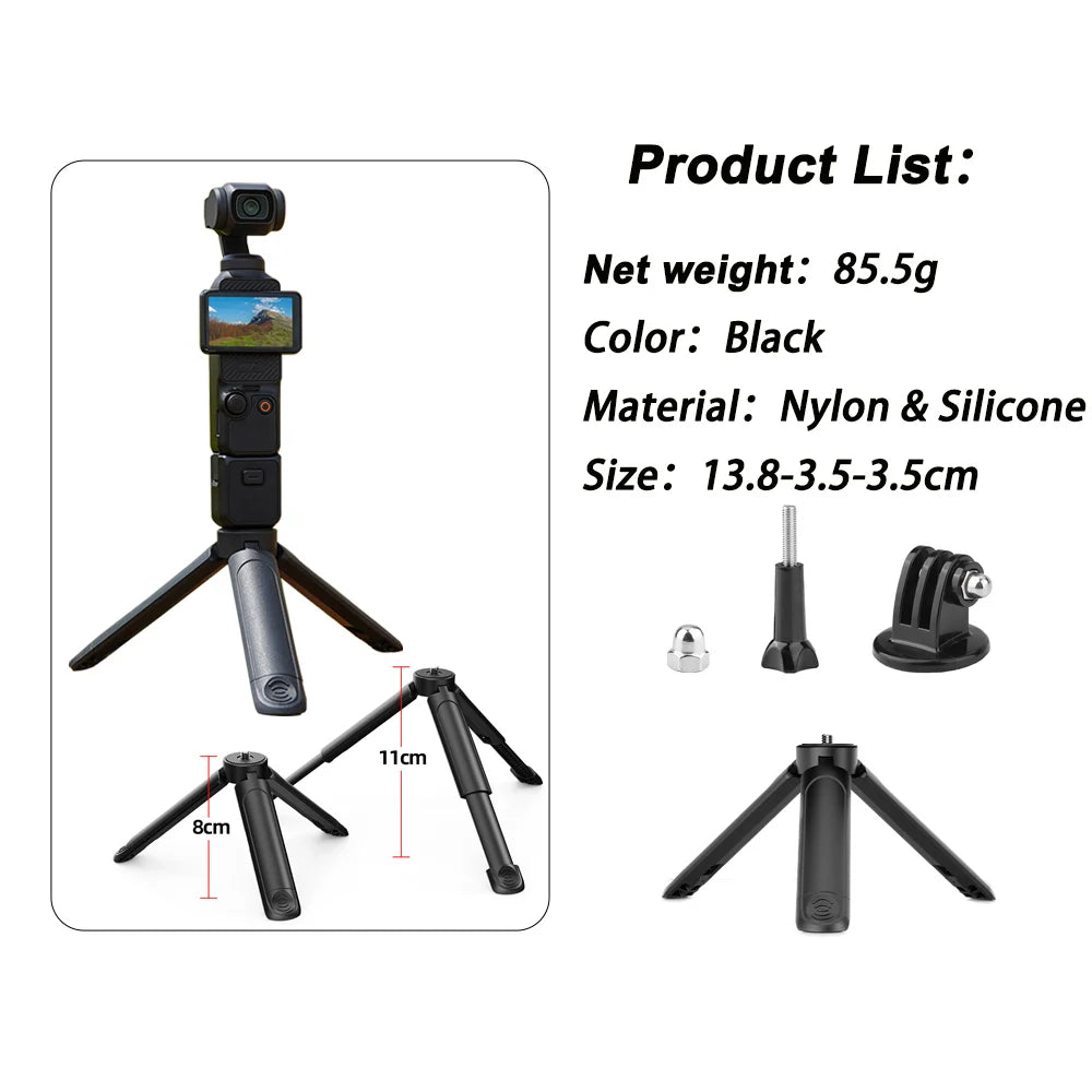 Selfie Stick Tripod For DJI Action 5 Pro 4/Osmo 360/Pocket 3/Insta360 Ace Pro 2,Camera Live Streaming Photography Accessories