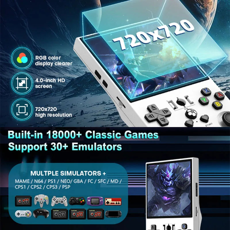 Retro Handheld Game Console Linux System 4.0 Inch IPS Screen Open Source R36MAX Portable Video Player
