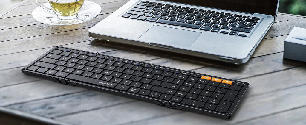 Folding Keyboards with Numeric Keypad Bluetooth Wireless Portable Silm Full-SizeT Foldable Keyboard for Travel Computer PC iPad