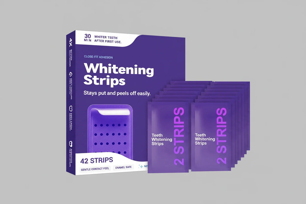 Purple Teeth Whitening Strips Improve Dental Yellowing Oral Cleaning Gel Teeth Bright Stain for Lasting Bright Smile