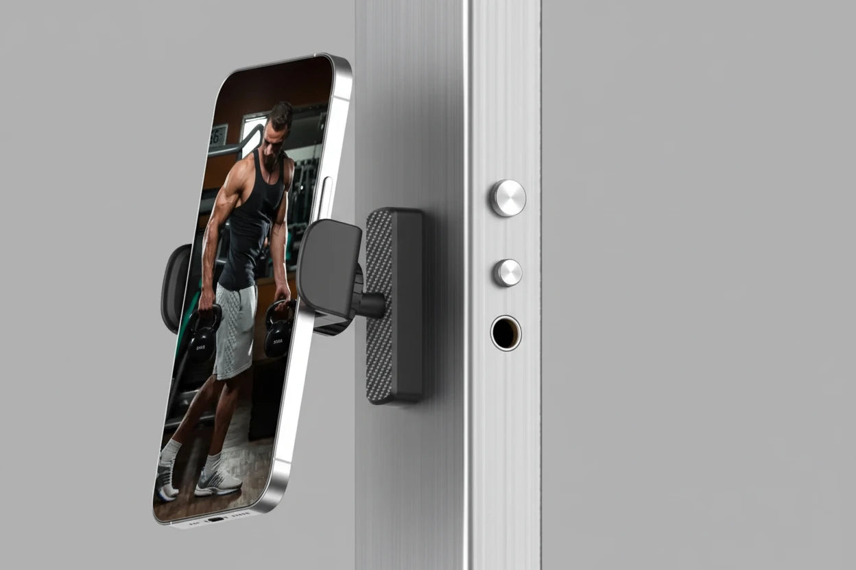 Magnetic Phone Holder for Gym - 360° Adjustable, Strong Portable Magnet Phone Mount for Workout Recording, Fitness Essentials