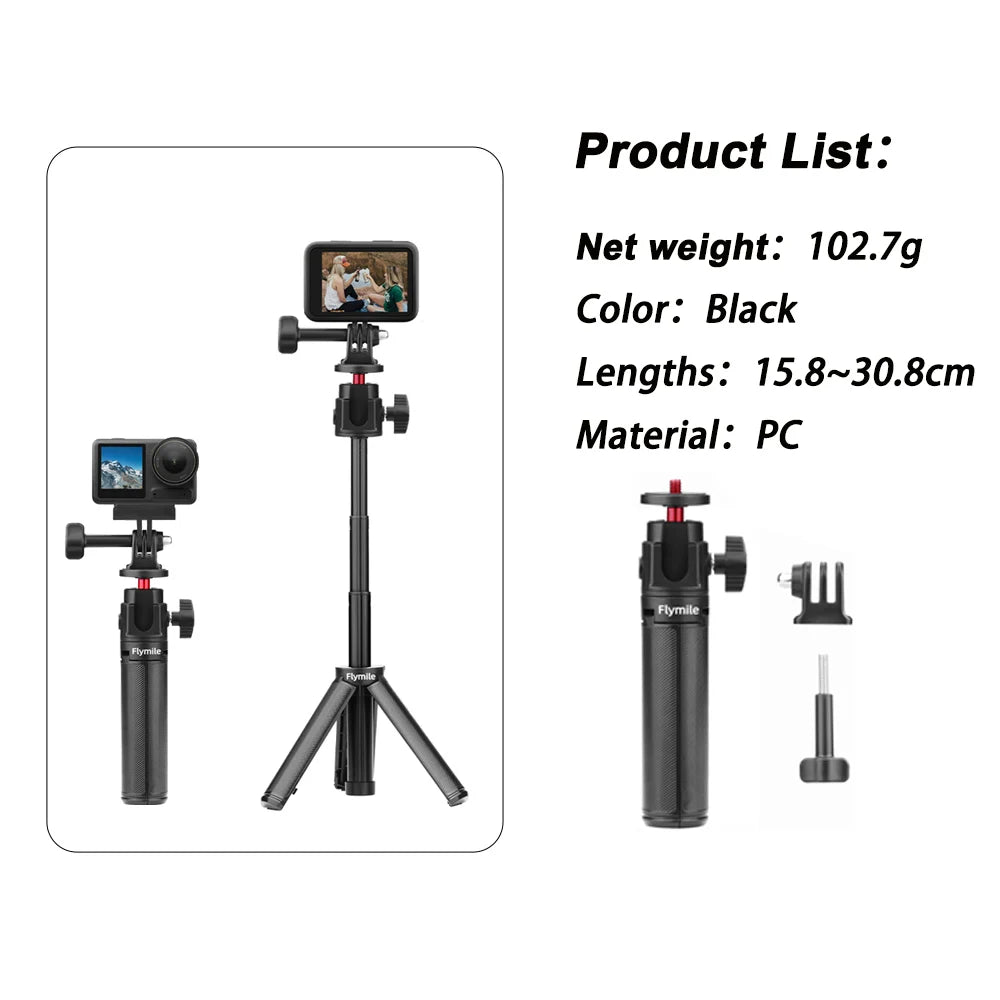 Selfie Stick Tripod For DJI Action 5 Pro 4/Osmo 360/Pocket 3/Insta360 Ace Pro 2,Camera Live Streaming Photography Accessories
