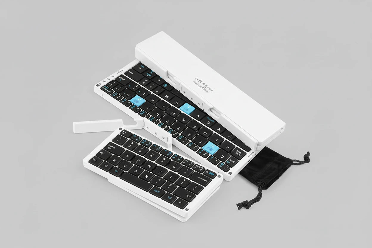 Mini Wireless Foldable Keyboard Supports 3 Devices With Stand Charging Wireless Bluetooth Keyboard Multilingual Ipad Keyboard