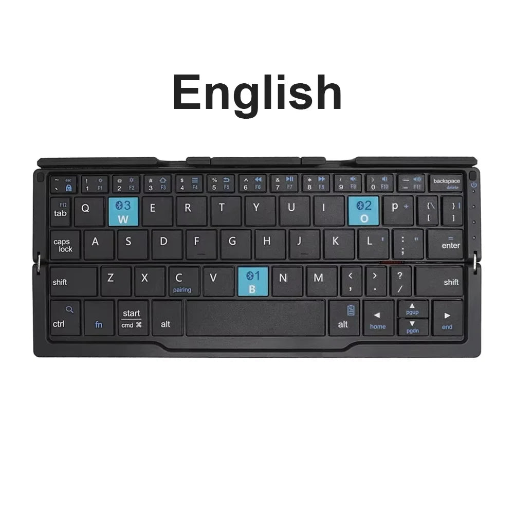 Mini Wireless Foldable Keyboard Supports 3 Devices With Stand Charging Wireless Bluetooth Keyboard Multilingual Ipad Keyboard