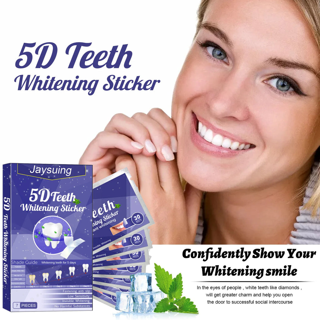 5D Teeth Whitening Strips Gel Remove Plaque Stains Cleaning Oral Hygiene Bleaching Dental Tools Fresh Breath Brighten Tooth Care
