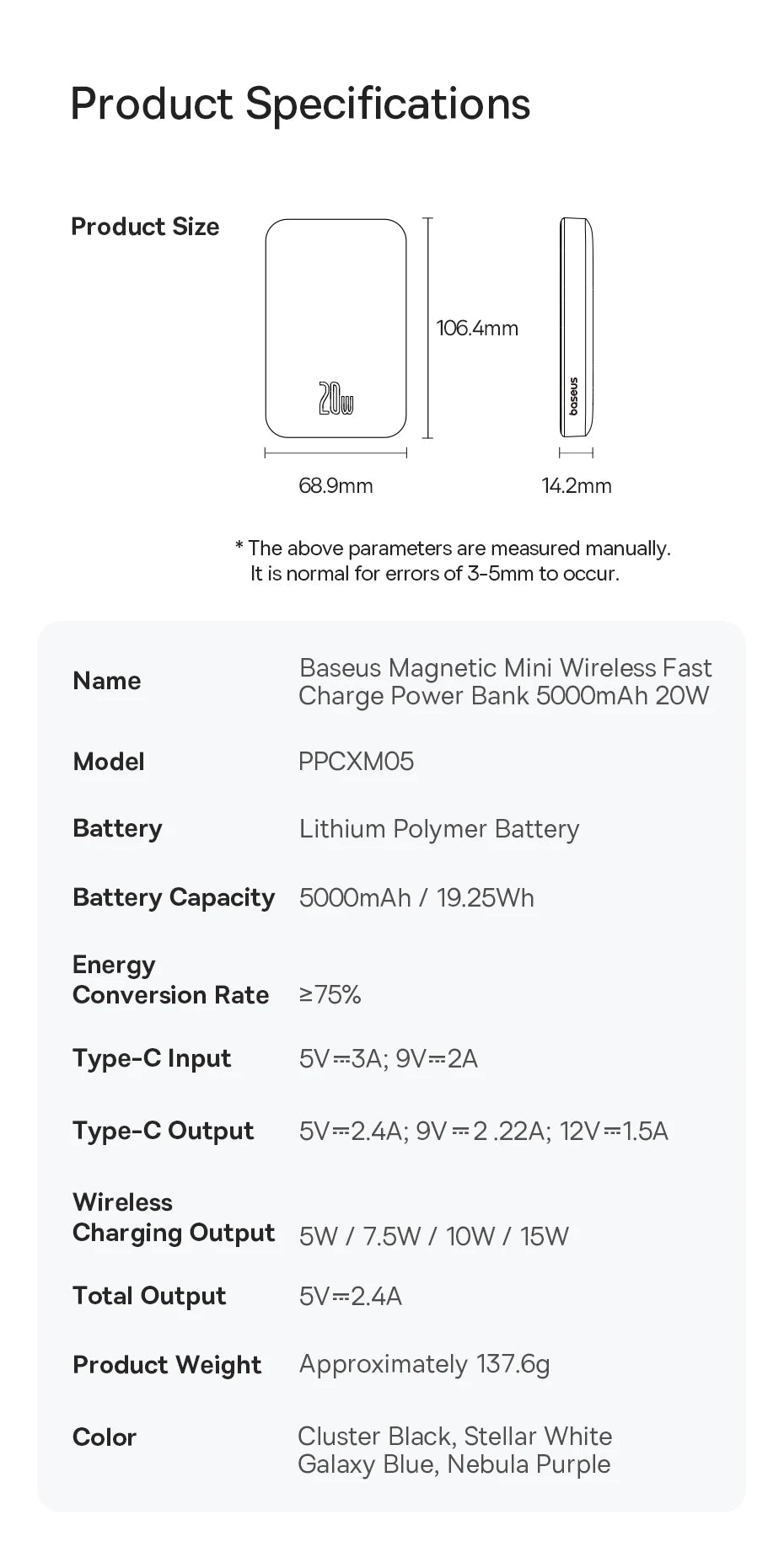 Baseus Magnetic Power Bank Wireless External Battery For Magsafe Powerbank Portable Charger For iphone 15 14 13 12 Mini Pro Max