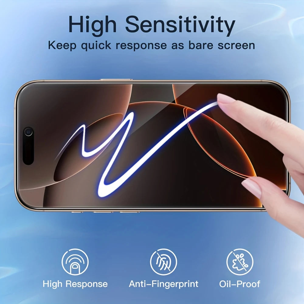 4Pcs Complete Coverage Tempered Glass Screen Protectors Designed For Various For iPhone 17 16 15 14 13 12 11Pro MAX Phone