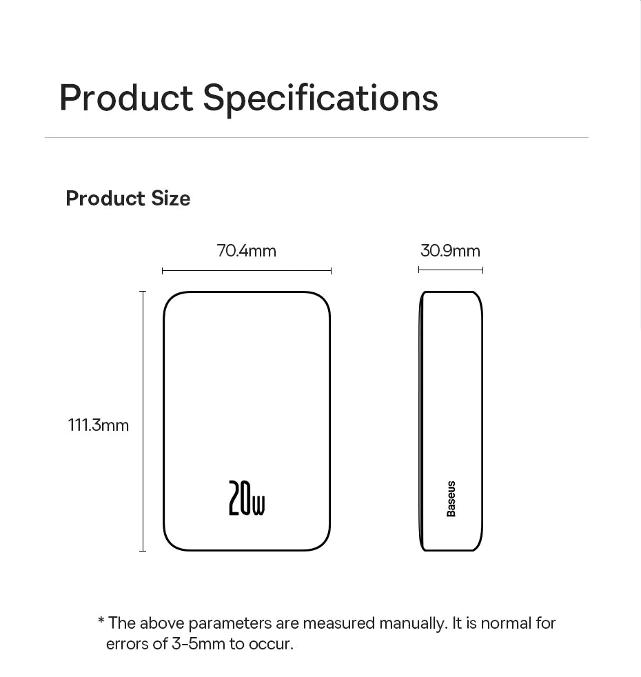 Baseus Magnetic Power Bank Wireless External Battery For Magsafe Powerbank Portable Charger For iphone 15 14 13 12 Mini Pro Max