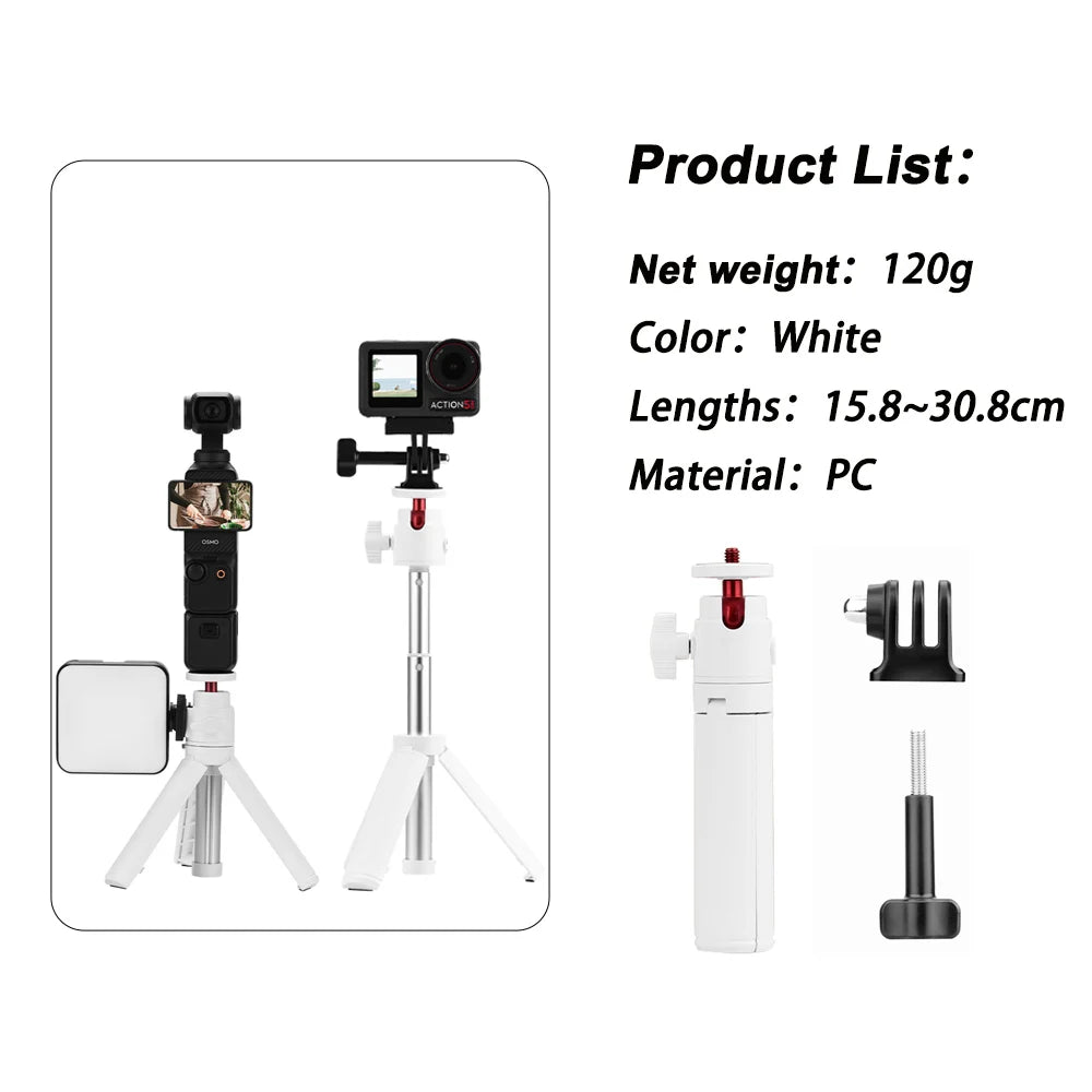 Selfie Stick Tripod For DJI Action 5 Pro 4/Osmo 360/Pocket 3/Insta360 Ace Pro 2,Camera Live Streaming Photography Accessories
