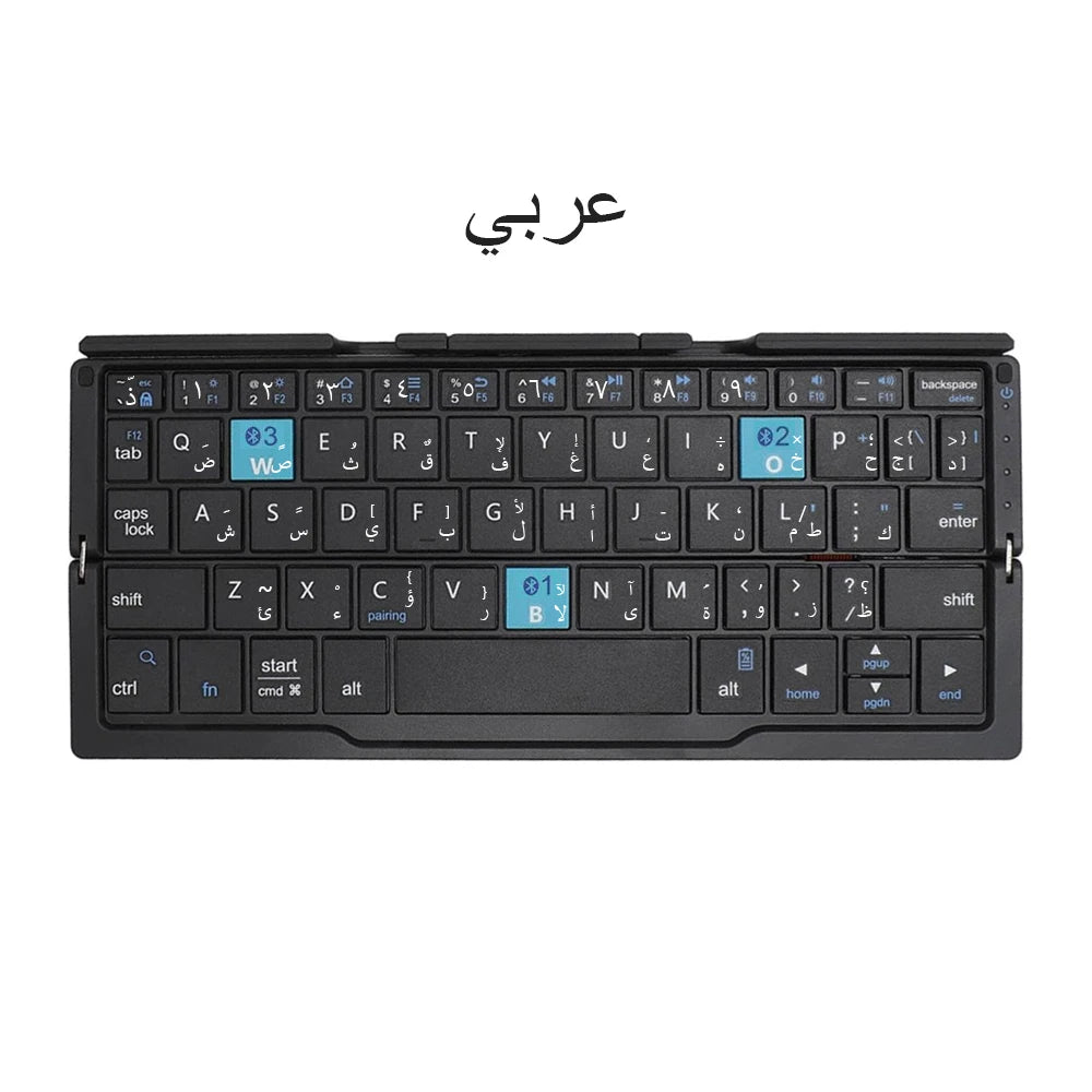 Mini Wireless Foldable Keyboard Supports 3 Devices With Stand Charging Wireless Bluetooth Keyboard Multilingual Ipad Keyboard