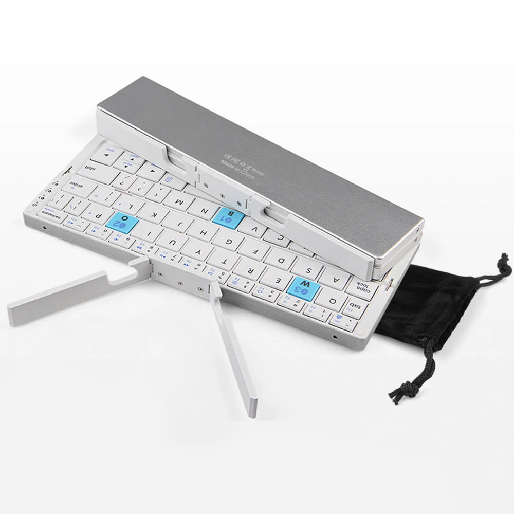 Mini Wireless Foldable Keyboard Supports 3 Devices With Stand Charging Wireless Bluetooth Keyboard Multilingual Ipad Keyboard