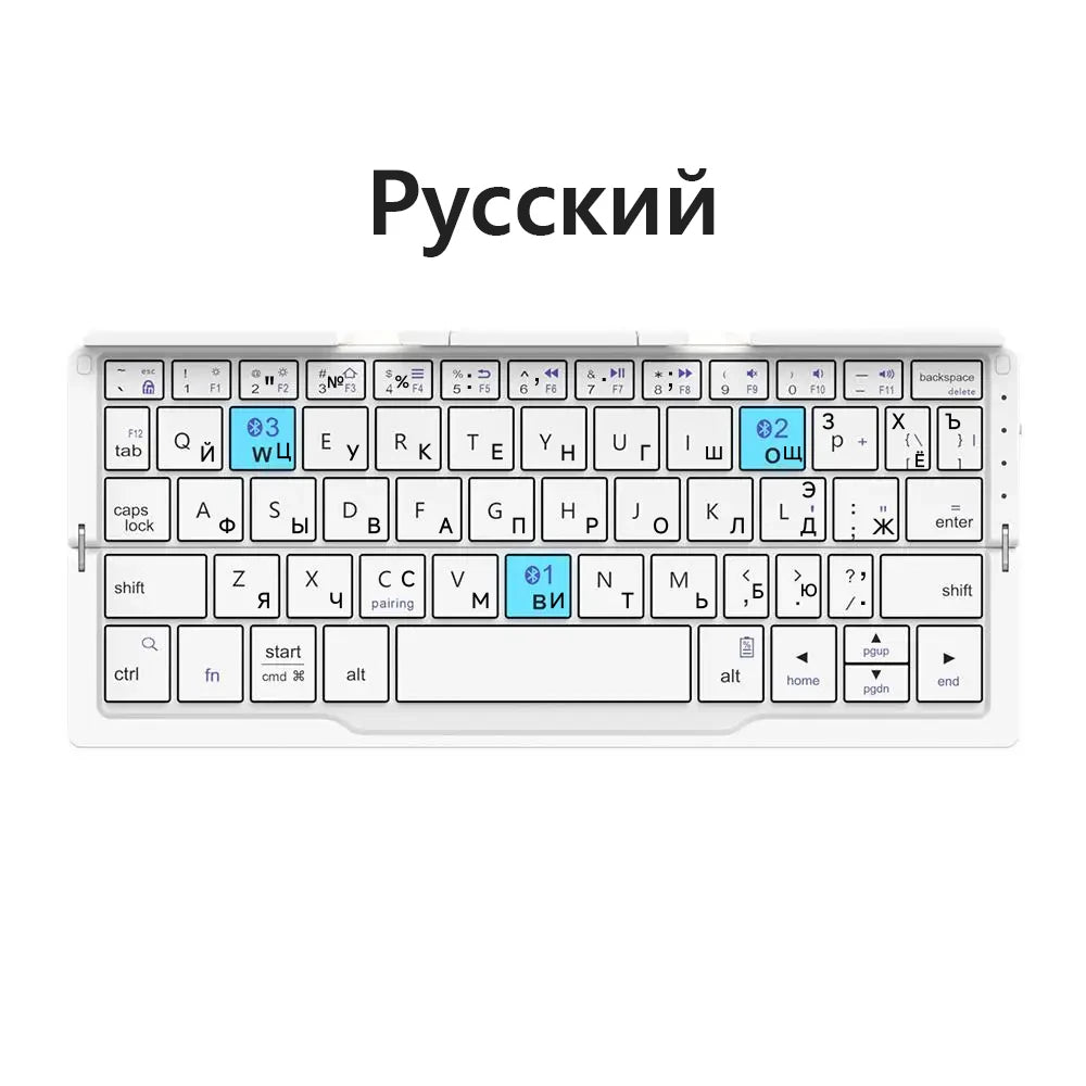Mini Wireless Foldable Keyboard Supports 3 Devices With Stand Charging Wireless Bluetooth Keyboard Multilingual Ipad Keyboard