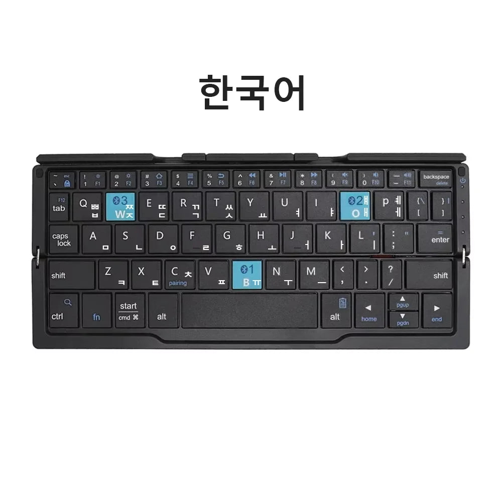 Mini Wireless Foldable Keyboard Supports 3 Devices With Stand Charging Wireless Bluetooth Keyboard Multilingual Ipad Keyboard