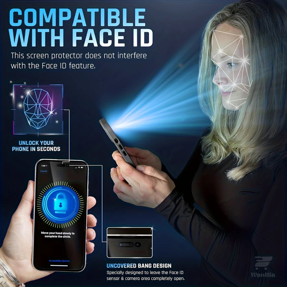 4Pcs Complete Coverage Tempered Glass Screen Protectors Designed For Various For iPhone 17 16 15 14 13 12 11Pro MAX Phone