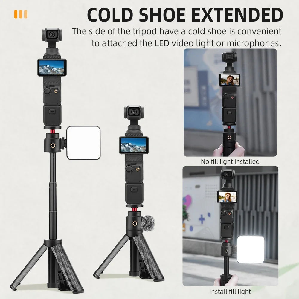 Selfie Stick Tripod For DJI Action 5 Pro 4/Osmo 360/Pocket 3/Insta360 Ace Pro 2,Camera Live Streaming Photography Accessories